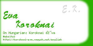 eva koroknai business card